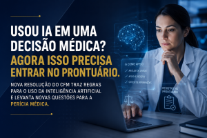 IA na Medicina: médica utilizando Inteligência Artificial como apoio à decisão médica e registro no prontuário.